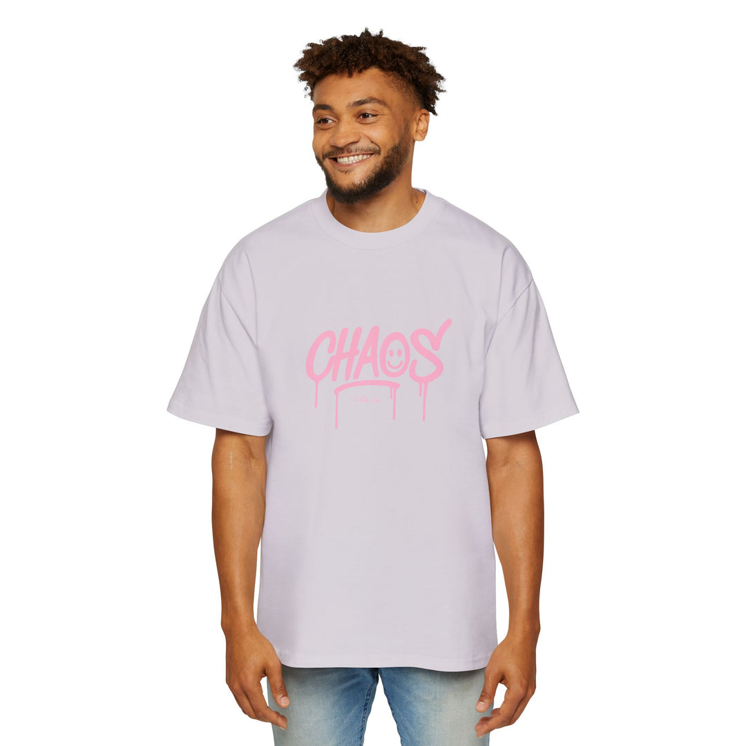 Chaos Oversized Tee — Baby Pink Drip Streetwear T-Shirt