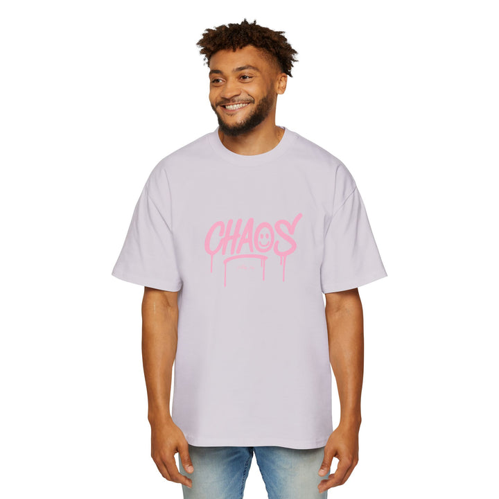Chaos Oversized Tee — Baby Pink Drip Streetwear T-Shirt