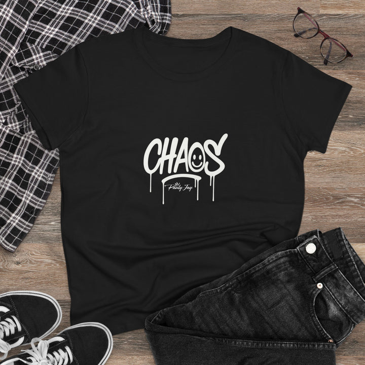 Women's Steetwear Graphic Tee - 'CHAOS' Design -
