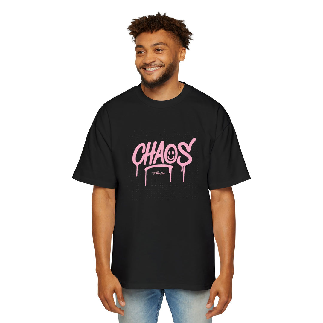 Chaos Oversized Tee — Baby Pink Drip Streetwear T-Shirt