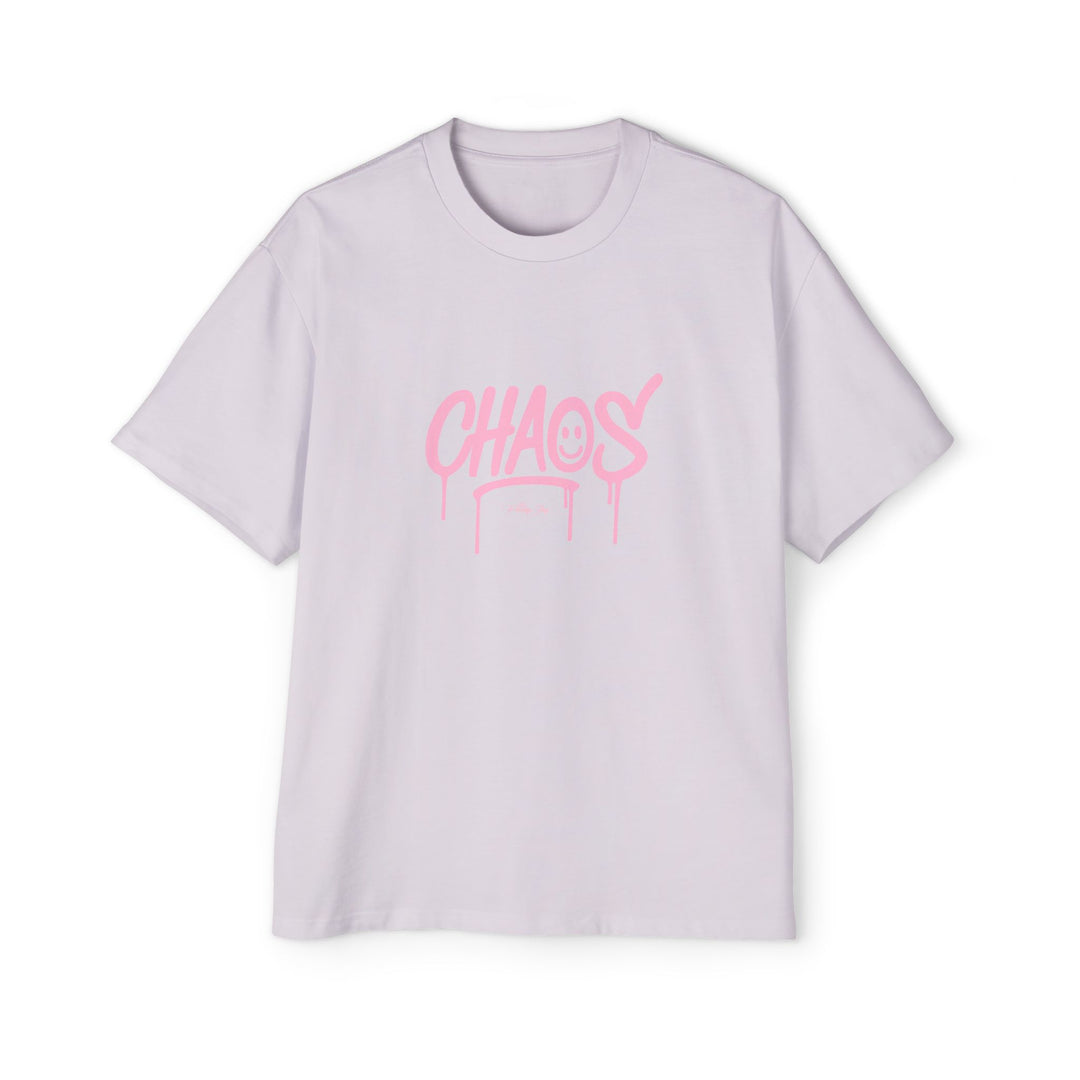 Chaos Oversized Tee — Baby Pink Drip Streetwear T-Shirt
